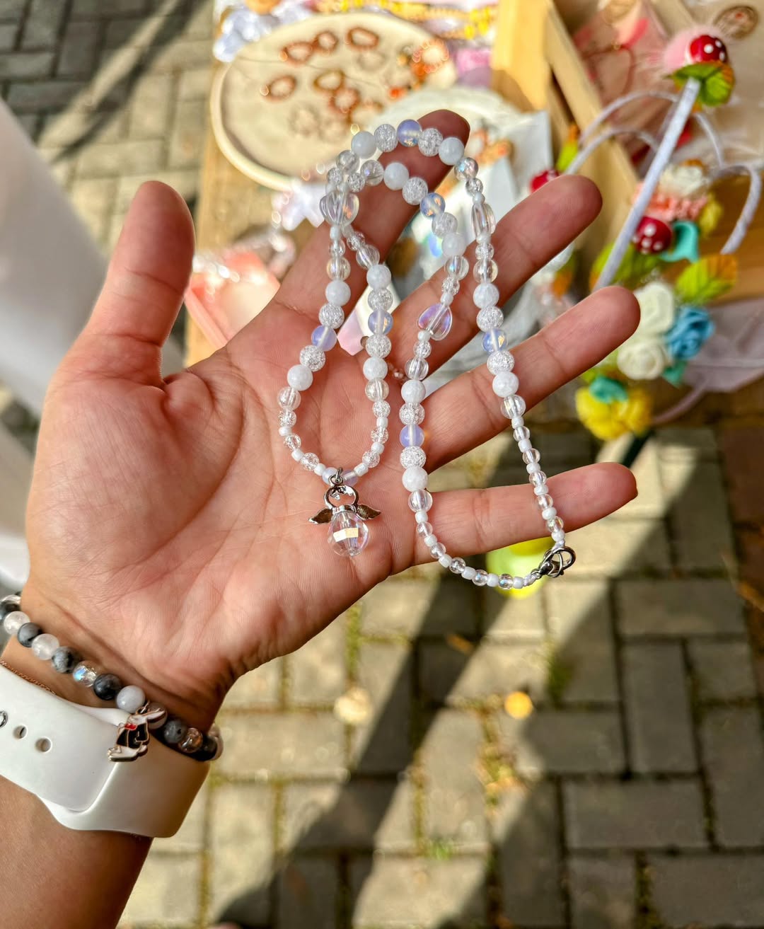 Náhrdelník s jadeitom a anjelikom